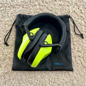 Mpow Noise Canceling Earmuffs, Kids One Size, Lime Green color, Used